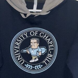 UNIV. NORTH CAROLINA UNC CHAPEL BILL BELICHICK NAVY GREY PULLOVER HOODIE XL NEW
